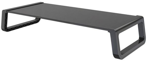 SVITA Schreibtischaufsatz ANSAN, Monitorständer, Monitorerhöhung, Glas, Schwarz
