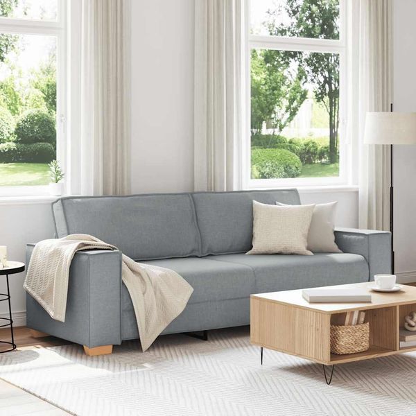 vidaXL 3-Sitzer-Sofa Hellgrau 180 cm Stoff 4104990