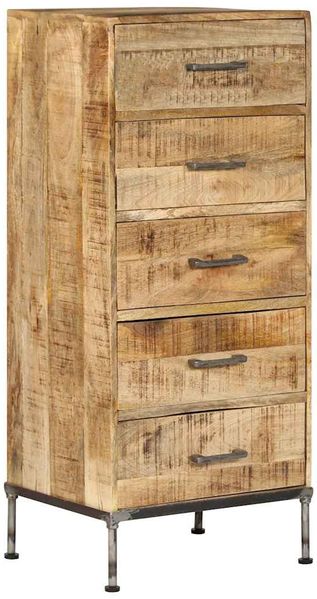 Kommode, BuffetSchrank, Büroschrank 45x35x106 cm Massivholz Mango