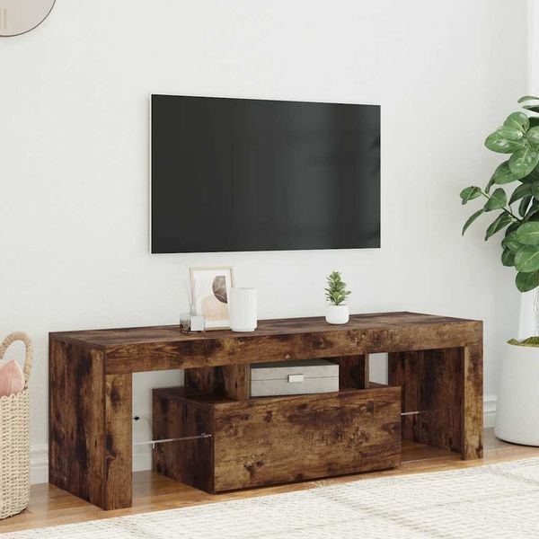 TV-Schrank mit LED-Leuchten Räuchereiche 120 x 35 x 40 cm [815666]
