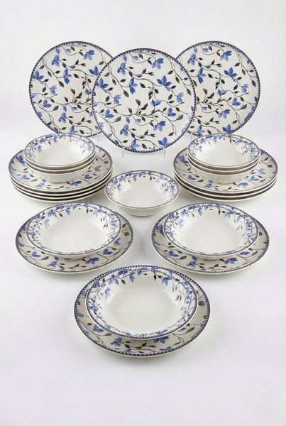 Hermia Concept Geschirr-Set Romantisch (18-tlg), 6 Personen, Keramik, Mikrowellengeeignet, Spülmaschinengeeignet