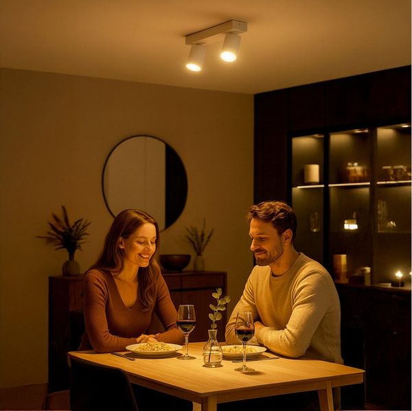 SSC-LUXon LED Aufbaustrahler NUVIO Deckenlampe 2-flammig Deckenspot mit GU10 3W warmweiß Strahler, Warmweiß