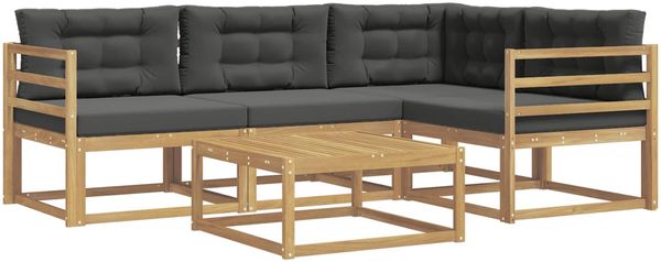 vidaXL Outdoor-Sofagarnitur 5 pcs Weiß und Anthrazit 79 x 79 x 37 cm 3386396 Bild 2