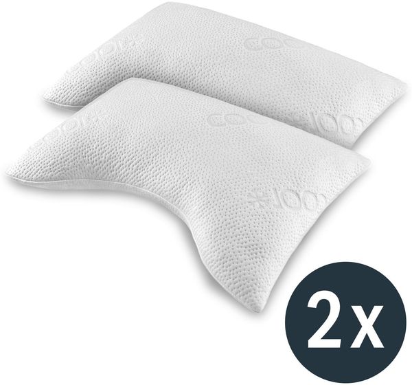 2 x Sleezzz® Cool Gel-Schaum Kontur Nackenstützkissen 40 x 60 x 16 cm