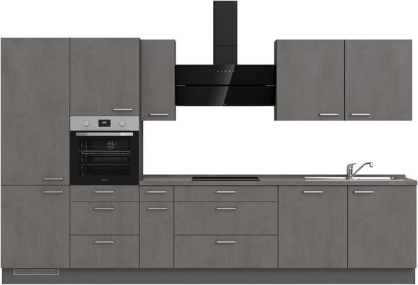 nobilia® Küchenzeile "Riva premium", vormontiert, Ausrichtung wählbar, Breite 360 cm, ohne E-Geräte