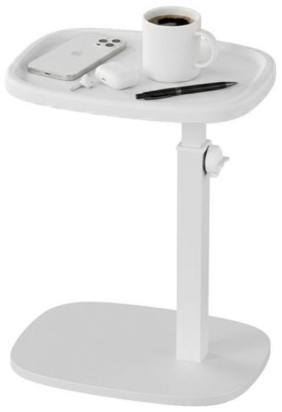 VASAGLE Sofatisch höhenverstellbar, C-Form Beistelltisch, Couchtisch für Wohnzimmer, 30 x 40 x 69 cm, weiß