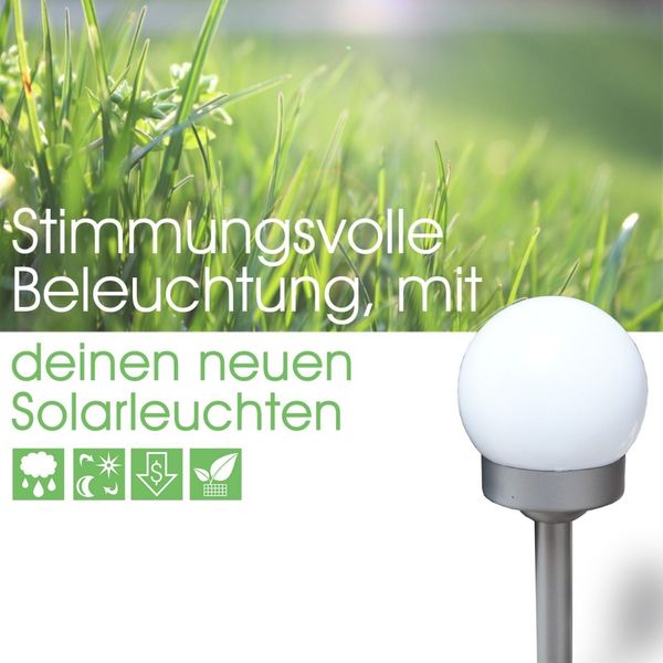 Solarleuchte Garten Solarlampe Kugel 2 x 3er Set Garten Wegeleuchte Außen Bild 2
