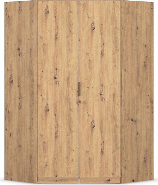 Rauch Möbel Lagoa, Kleiderschrank, Eckschrank, Garderobe für Schlafzimmer, Kinderzimmer, Jugendzimmer 2-türig, Farbe Eiche Artisan, Holz, Breite 117