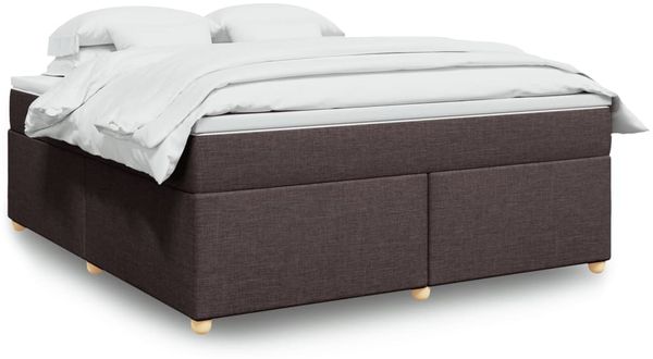 vidaXL Boxspringbett mit Matratze Dunkelbraun 180x200 cm Stoff 3285397