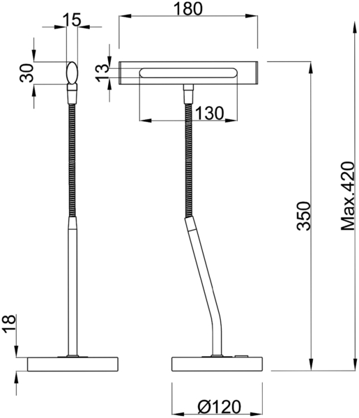 Schicke 4 Watt LED Tischleuchte in Nickel matt Bild 6