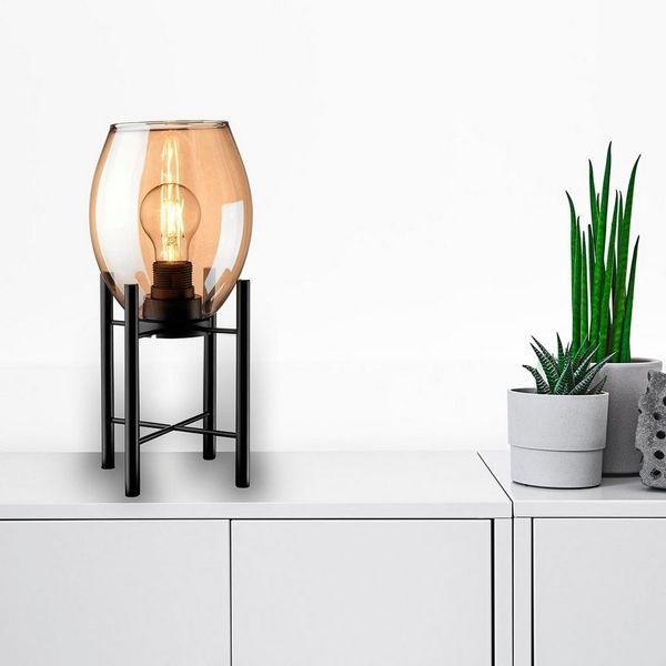 MeLiTec Tischleuchte Glas T181, LED wechselbar