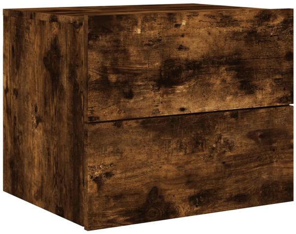 vidaXL Wand-Nachttisch mit LED-Leuchten Räuchereiche 836820 Bild 3