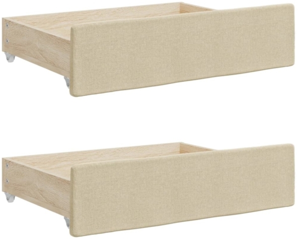 vidaXL Tagesbett Ausziehbar mit Schubladen Creme 80x200 cm Stoff 3197223 Bild 11