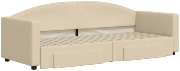 vidaXL Tagesbett Ausziehbar mit Schubladen Creme 80x200 cm Stoff 3197223 Bild 4