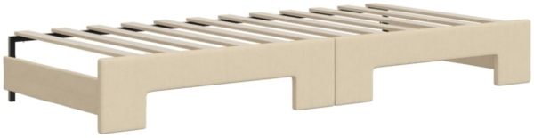 vidaXL Tagesbett Ausziehbar mit Schubladen Creme 80x200 cm Stoff 3197223 Bild 2