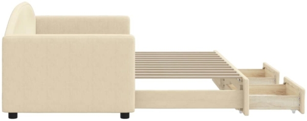 vidaXL Tagesbett Ausziehbar mit Schubladen Creme 80x200 cm Stoff 3197223 Bild 3