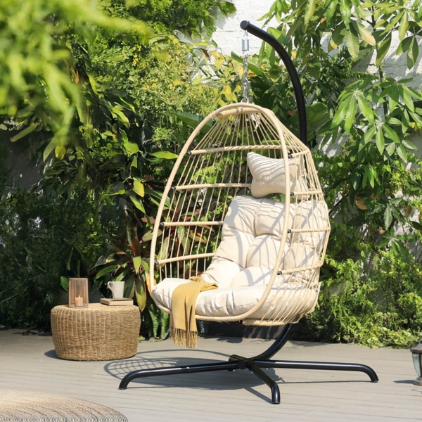 HOME DELUXE Hängesessel LOMA – 1 Sitzer Beige