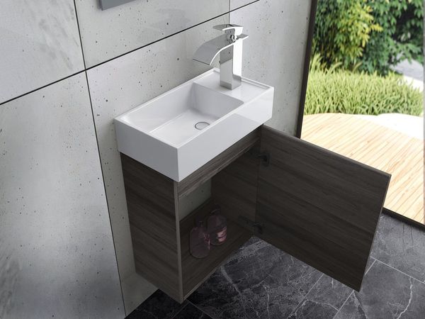Faizee Home Badmöbel-Set Badmöbel 40 cm Badschrank Waschtisch Unterschrank Spiegel