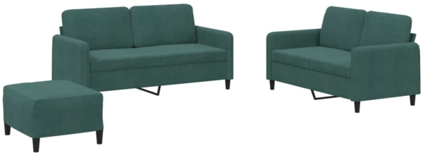 vidaXL 3-tlg. Sofagarnitur Dunkelgrün Samt 3201986