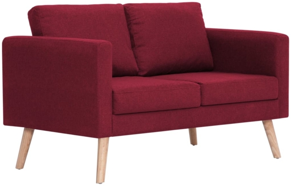 vidaXL 2-Sitzer-Sofa Stoff Weinrot [281363]