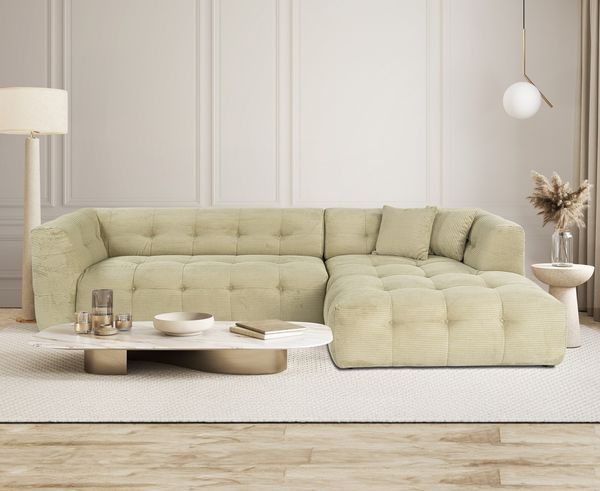 Ecksofa, 'Cady', 72 x 150 x 300, Grün
