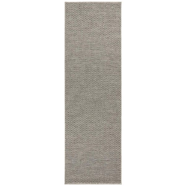 Flachgewebe Läufer Nature Grau Anthrazit - 80x250x0,5cm