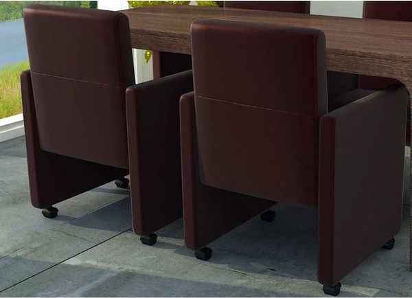 vidaXL Esszimmerstühle 2 Stk. Braun Kunstleder 60348