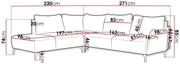 Ecksofa Malony, Seite: Links OT-2R, Farbe: Element 12 Bild 4