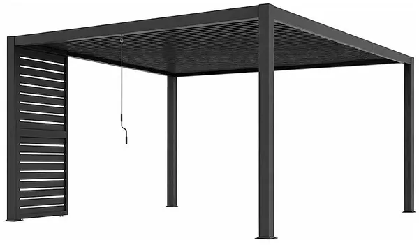 Vente-unique - AMALFI Terrassenüberdachung Metall Grau - B 300 cm x H 250 cm x L 400 cm
