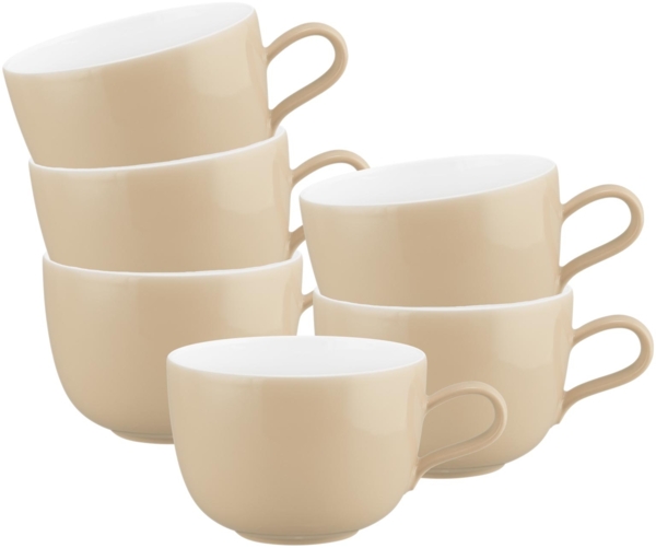 Seltmann Weiden Liberty Pure Colors Milchkaffeetasse 380 ml 6er Set - Dusty Beige