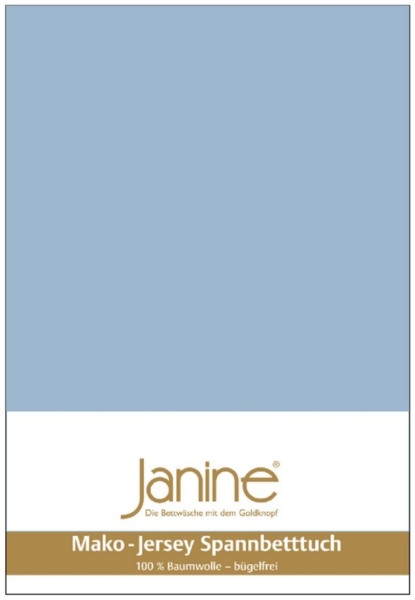 Janine Mako Jersey Spannbetttuch Bettlaken 180 - 200 x 200 cm OVP 5007 32 perlblau