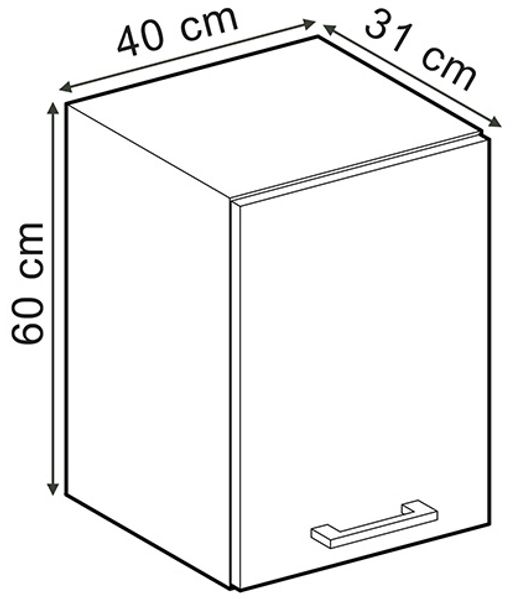 Hängeschrank R-Line Schwarz Hochglanz 40 cm Vicco Bild 3