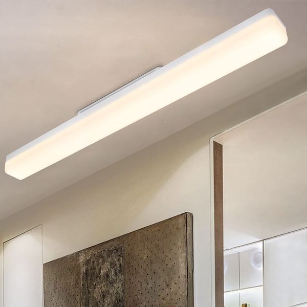 ZMH Deckenlampe LED Deckenleuchte Küche - 24W Tageslicht Decke 60cm Küchenlampe Lang 4000K Weiß Kellerlampe Neutralweiß Flurlampe Innen Tageslichtlampe für Flur Garage Keller Büro Schlafzimmer