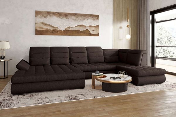 99rooms Toscana Wohnlandschaft Velours VOGUE Braun Links