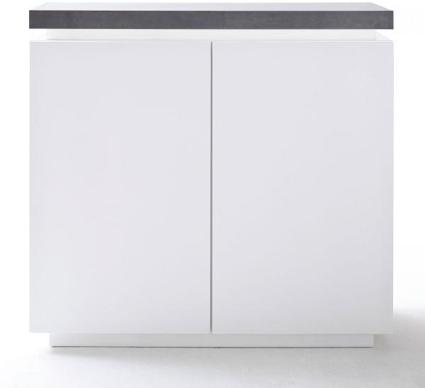 MCA Furniture ATLANTAS Sideboard weiß matt und beton inkl. LED