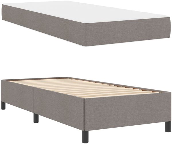 vidaXL Boxspringbett Taupe 100 x 200 cm Stoff 3398840 Bild 5
