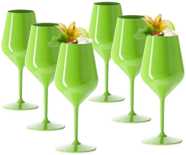 Doimoflair Weinglas DoimoFlair Weingläser aus Kunststoff bruchsicher Plastik