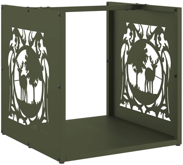 vidaXL Brennholzregal Olivgrün 40x40x40 cm Kaltgewalzter Stahl 864252