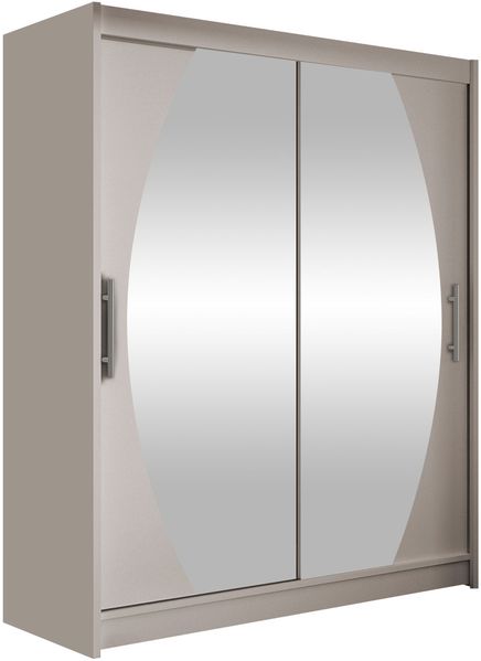 Kleiderschrank Westa VIII, ohne Beleuchtung, Farbe: Cashmere / Spiegel