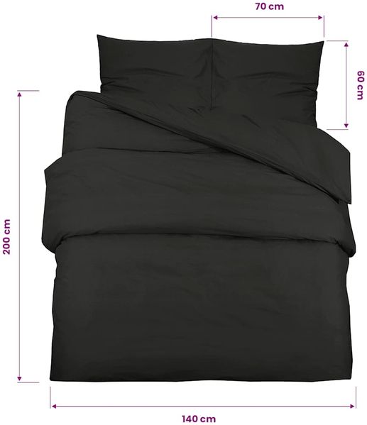 vidaXL Bettwäsche-Set Schwarz 140x200 cm Leichte Mikrofaser 135966 Bild 9