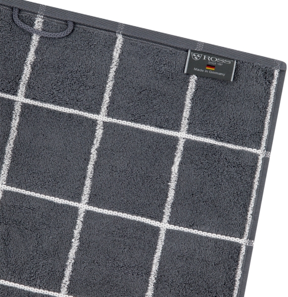 Ross Sensual Skin Karo 4 tlg. Frottier-Set - 4 X Handtuch (50 X 100cm) - 500 - Anthrazit Bild 2