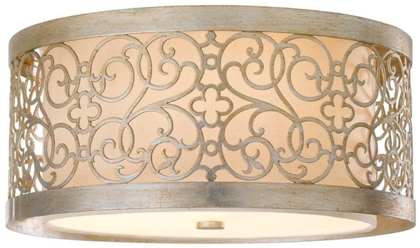 Deckenleuchte, Stahl Glas, D 37,5 cm