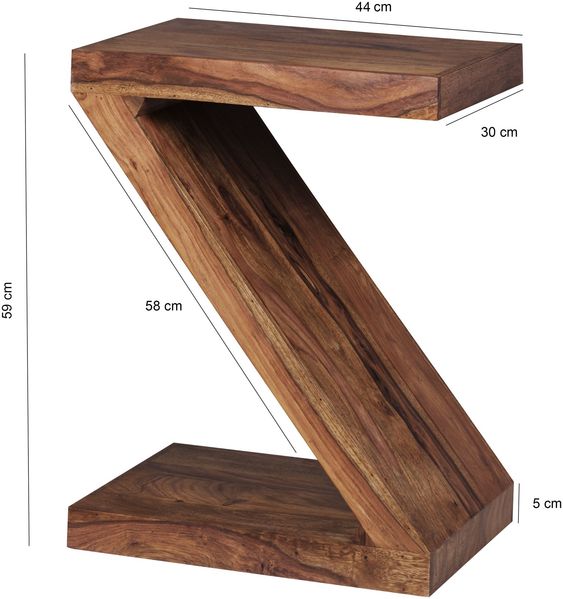 Beistelltisch Mumbai 59cm Sheesham Massivholz braun Landhausstil Wohnzimmer Bild 7