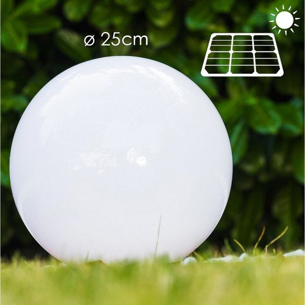 hofstein Kugelleuchte Solar Kugelleuchte 25 cm Veranda Wegeleuchte Garten Licht Edelstahl