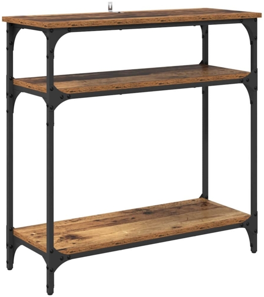 vidaXL Konsolentisch mit Regal Altholz 75 x 29 x 75 cm Holzwerkstoff 882202
