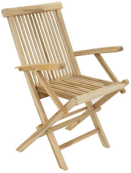 VCM Gartenstuhl Klappstuhl Gartenstuhl Balkonstuhl Teak Holz natur