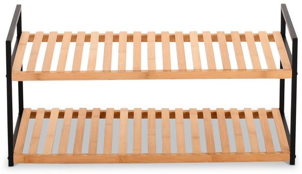Raburg Schuhregal Schuhablage, Bambus, Kava, 2 Böden, für Flur, Schlafzimmer oder Bad, modernes Design