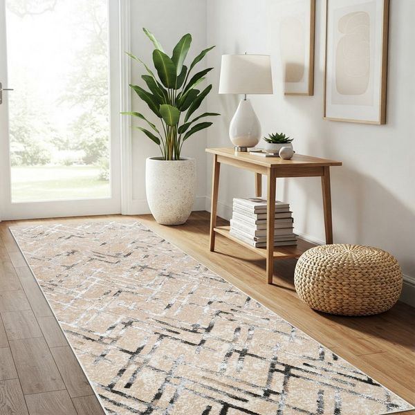 Tapiso Läufer CRYSTAL, rechteckig, Höhe: 8 mm, Langer Korridor-Läufer Schimmereffekt, pflegeleicht, Flur Schlafzimmer