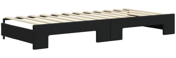 vidaXL Tagesbett Ausziehbar Schwarz 90x200 cm Samt 3197305 Bild 7
