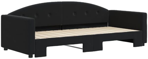 vidaXL Tagesbett Ausziehbar Schwarz 90x200 cm Samt 3197305 Bild 3